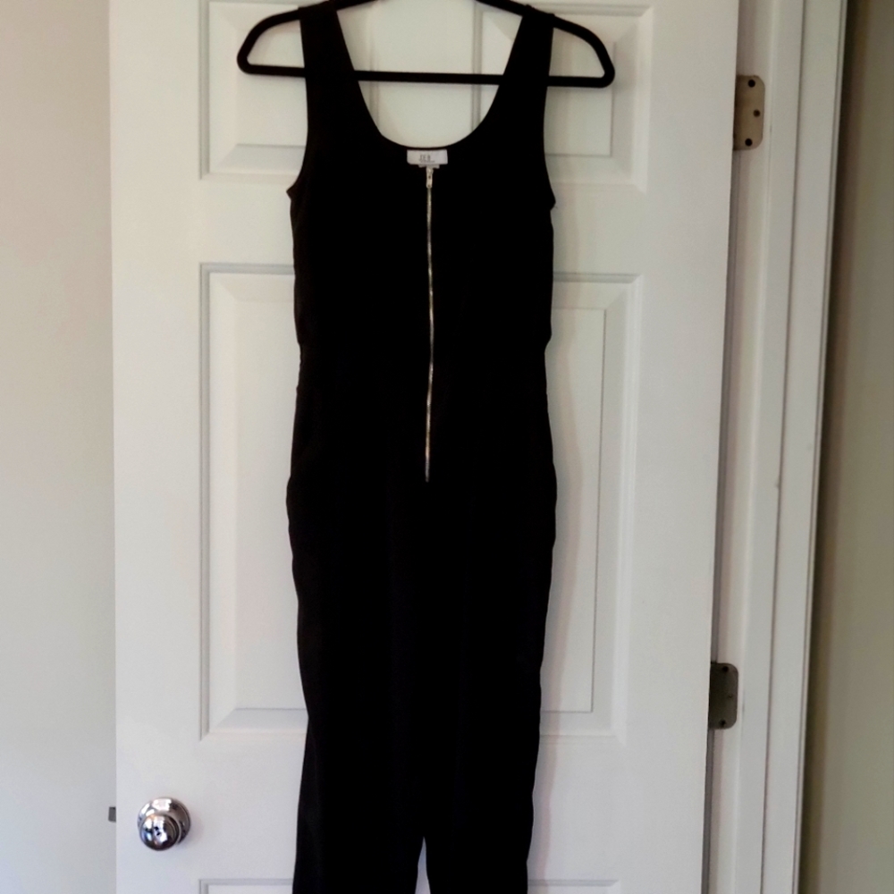 Black zipper front jumpsuit